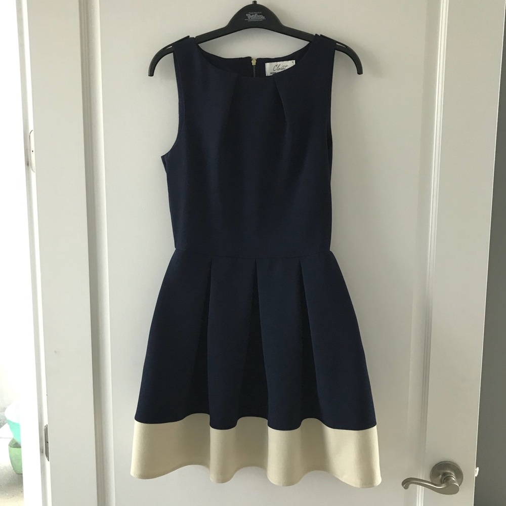 Luck be a lady dress in navy and ivory